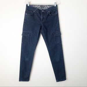 Patagonia Organic Cotton Womens Size 27 Dark Wash Denim Jeans Cargo Pockets